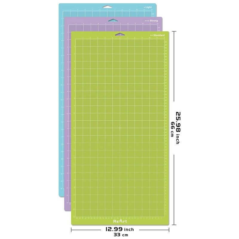 ReArt Cutting Mat Variety 12x24 â€“ 3 Pack Strong Standard Light, Multiple Adhesive Cut Mat Replacement - Image 2